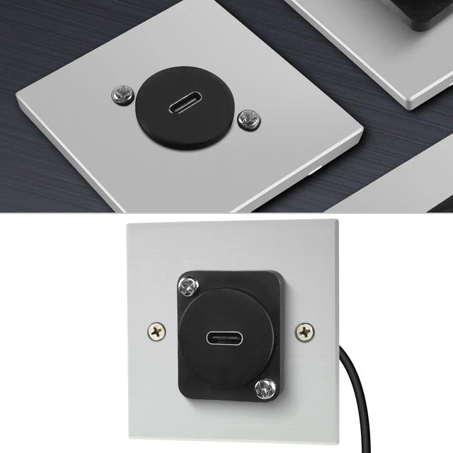 Alt view image 6 of 7 - USB C 3.1 Female to Female Panel Mount Adapter 10Gbps 100W 20V/5A Type C Socket to Socket Short Cable Connector 4K@60Hz D-Type/XLR Panel Mount Receptacle Surface or Concealed Mount 20cm/7.8in