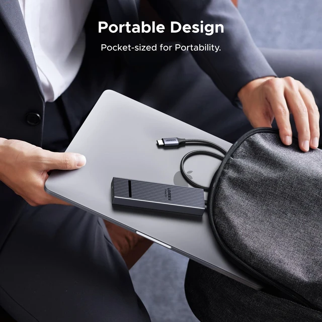 Alt view image 6 of 7 - Revodok Pro 6-in-1 USB-C Hub USB-C to DisplayPort Dock with 4K 60Hz DP Output 100W Power Delivery 10Gbps USB-C 3.2 Gen 2 and USB-A 3.2 Gen 2 Data Ports for MacBook Pro/Air and iPad Pro