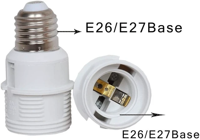 Alt view image 3 of 5 - E26 to E26 Socket Extender E27/E26 Lamp Holder Adapter with Lampshade Ring 110-250V 4A 200W Flame Retardant PBT Copper Connector Incandescent CFL LED Bulbs 36.5mm Diameter 76.0mm Height 3-Pack