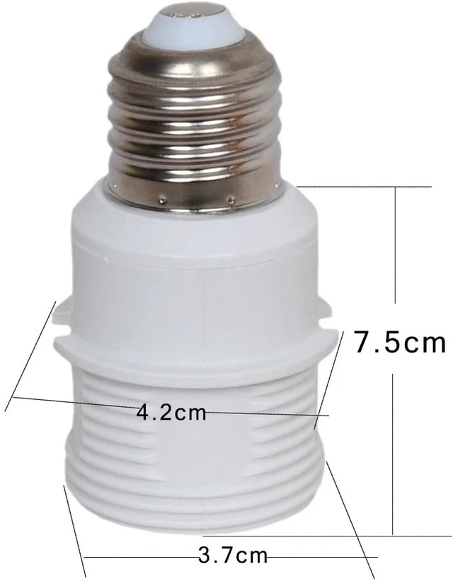 Alt view image 4 of 5 - E26 to E26 Socket Extender E27/E26 Lamp Holder Adapter with Lampshade Ring 110-250V 4A 200W Flame Retardant PBT Copper Connector Incandescent CFL LED Bulbs 36.5mm Diameter 76.0mm Height 3-Pack