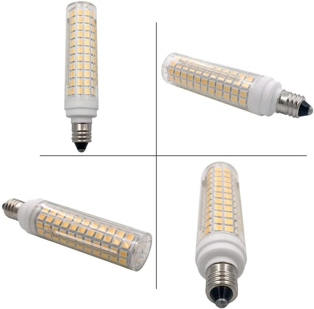 Alt view image 5 of 7 - E11 T3/T4 JDE11 Dimmable LED Corn Light Bulbs 15W 1500LM 3000K 136 2835 SMD LEDs 120W Equivalent Ceramic Mini Candelabra Base Lamps 360° Beam Angle Warm White 18mm Diameter 80mm Height 6 Pack
