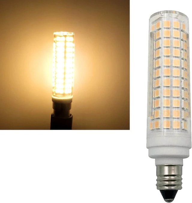 Alt view image 2 of 7 - E11 T3/T4 JDE11 Dimmable LED Corn Light Bulbs 15W 1500LM 3000K 136 2835 SMD LEDs 120W Equivalent Ceramic Mini Candelabra Base Lamps 360° Beam Angle Warm White 18mm Diameter 80mm Height 6 Pack