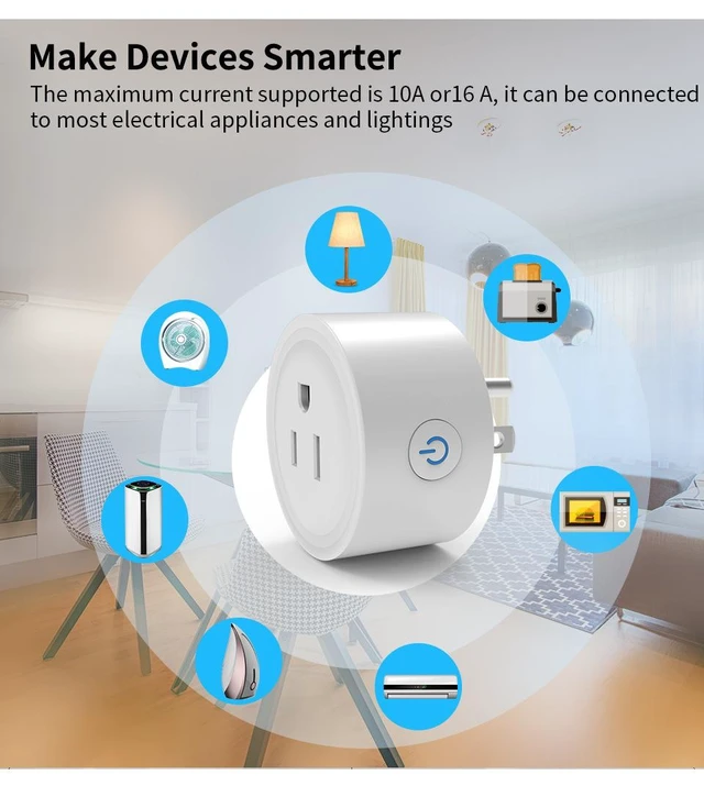 Alt view image 3 of 7 - WiFi Smart Plug 10A 1200W 100-240V Energy Monitoring Socket with App Remote Control Voice Control Timer Switch Schedule Countdown Relay Status Restore Compatible with Google Home
