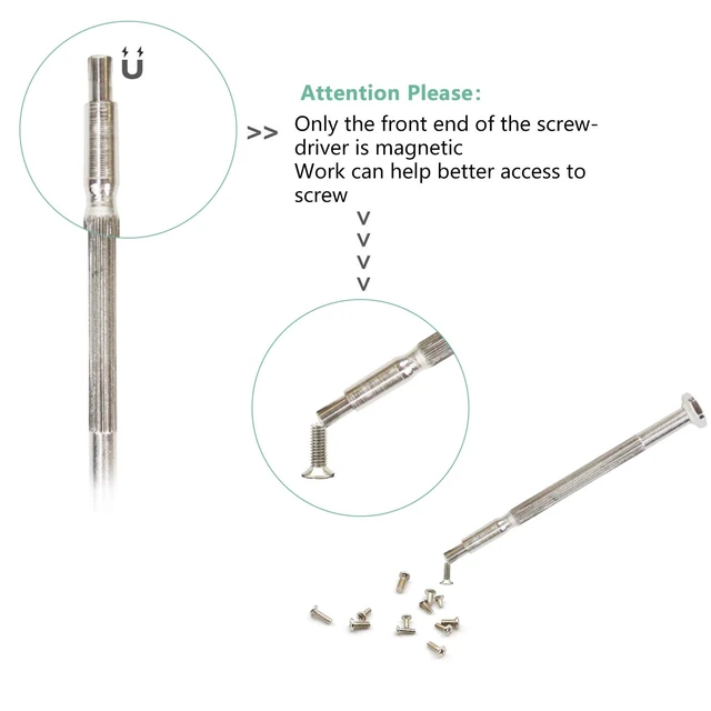 Alt view image 5 of 7 - Mini Precision Screwdriver Set PH00 PH0 PH1 Phillips 1.0 1.2 1.4 1.8 2.4 3.0mm Flathead Bits Electronics Repair Tool Kit with Awl Magnetic Rod Case Rotary End Caps for Watch iPhone Repair 11PCS