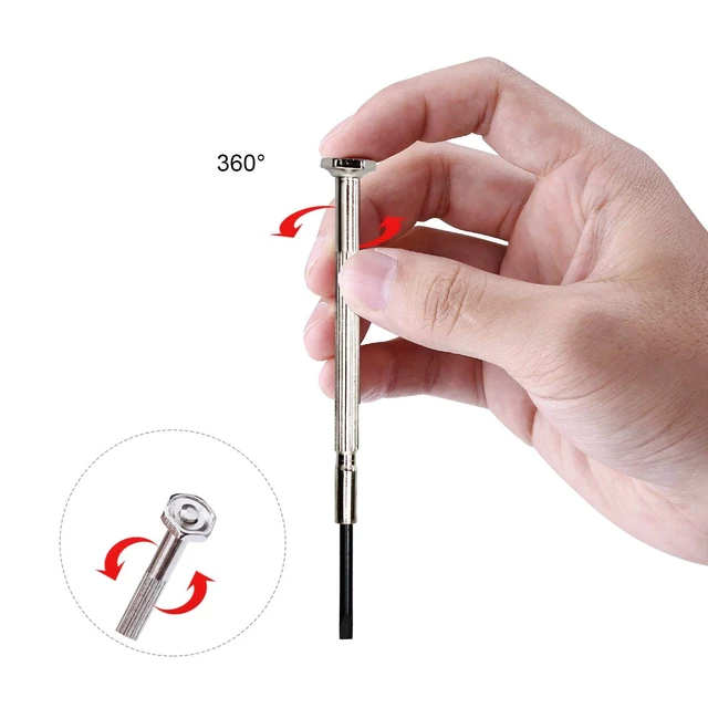 Alt view image 7 of 7 - Mini Precision Screwdriver Set PH00 PH0 PH1 Phillips 1.0 1.2 1.4 1.8 2.4 3.0mm Flathead Bits Electronics Repair Tool Kit with Awl Magnetic Rod Case Rotary End Caps for Watch iPhone Repair 11PCS