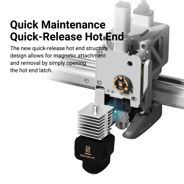Alt view image 3 of 7 - 0.2mm Hotend Kit with Hardened Steel Nozzle High Temperature Print Head Extruder Replacement Preinstalled Heating Block Heat Sink Magnetic Installation Silicone Sock for A1/A1 Mini 3D Printers 3 Pack