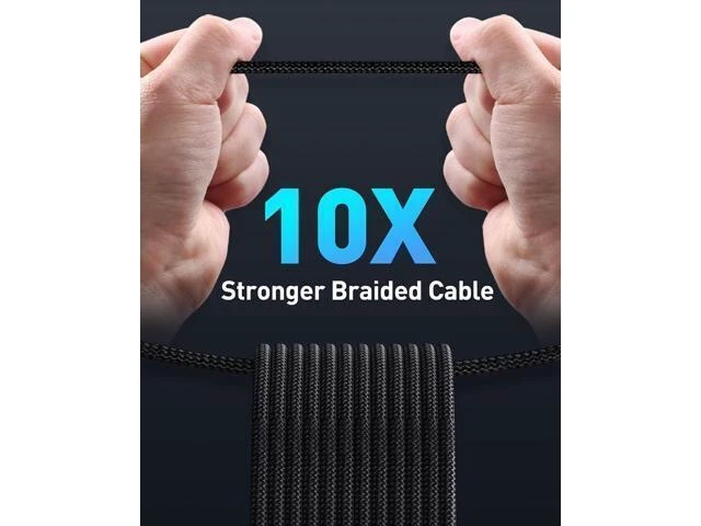 Alt view image 7 of 7 - 100W PD 5A QC 4.0 USB-C to USB-C Fast Charging Cable E-Marker Type-C Data Cable with Zinc Alloy Nylon Braided Design for Samsung S21 S20+ S10 Note 10 iPad Pro MacBook Pro Google Pixel 2M
