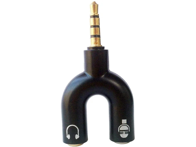 Alt view image 2 of 2 - 3.5mm TRRS Male to Dual 3.5mm TRS Female Headset Splitter Adapter Combo Audio Jack Converter for Separate Headphone and Mono Microphone Ports on PC Laptop 1 Pack