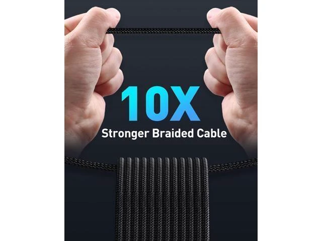 Alt view image 7 of 7 - 100W 5A USB-C to USB-C Charging Cable PD QC 4.0 Type-C Charger Cord with E-Marker Chip Zinc Alloy Nylon Braided Data Transfer Cable for iPhone 16 15 MacBook iPad Pro/Mini Samsung S23/S22+ 1M