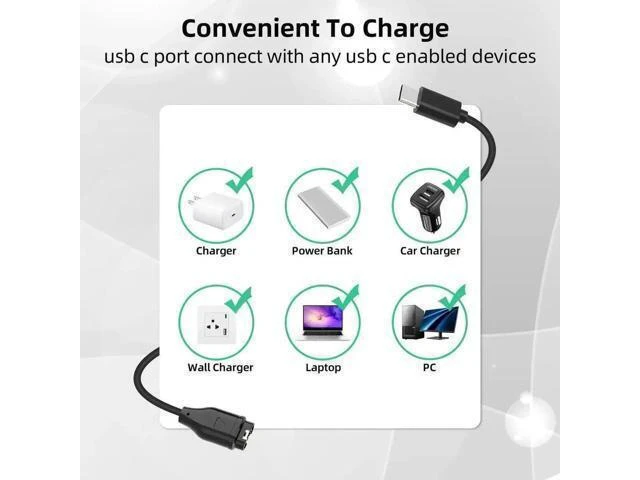 Alt view image 2 of 7 - USB C Smartwatch Charging Cable TPE Copper Wire Data Sync Charger for Fenix 7 7S 7X Fenix 6 6S 6X Fenix 5 5S 5X Plus Forerunner 965 945 245 45 Venu Instinct 2 Pack