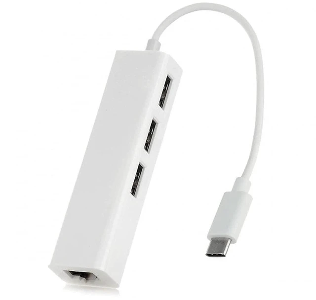 Main image of USB 3.1 USB-C 3-Port Hub USB 2.0 Hub with 100Mbps Ethernet LAN Adapter Plug and Play LED Power Indicator Over Current Protection Driver Free for MacBook Windows Linux