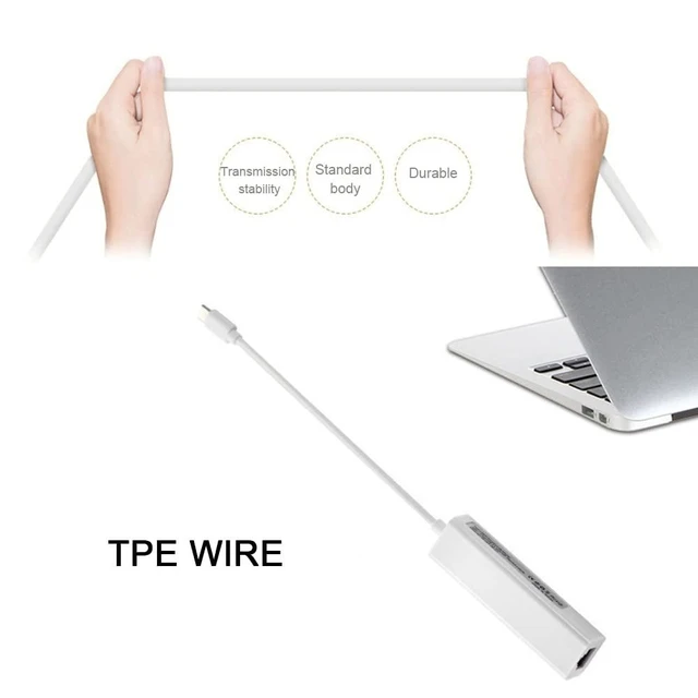 Alt view image 3 of 7 - USB 3.1 USB-C 3-Port Hub USB 2.0 Hub with 100Mbps Ethernet LAN Adapter Plug and Play LED Power Indicator Over Current Protection Driver Free for MacBook Windows Linux