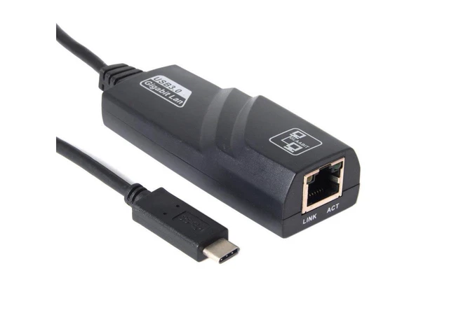 Alt view image 5 of 5 - USB-C to RJ45 Ethernet Adapter USB 3.1 Network Adapter Gigabit LAN Card 10/100/1000Mbps USB-C Male to RJ45 Female External for Desktop Notebook PC Wake-on-LAN Green Ethernet IEEE 802.3AZ