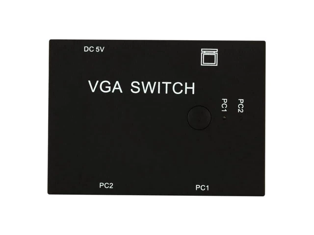 Alt view image 2 of 7 - 2 Port VGA Switch Box 2 PC to 1 Monitor 2 in 1 Out 3 Standard VGA Female Ports SVGA Monitor Sharing Switch Plug and Play Display Selector for LCD Monitor Projector PC TV No Power Needed