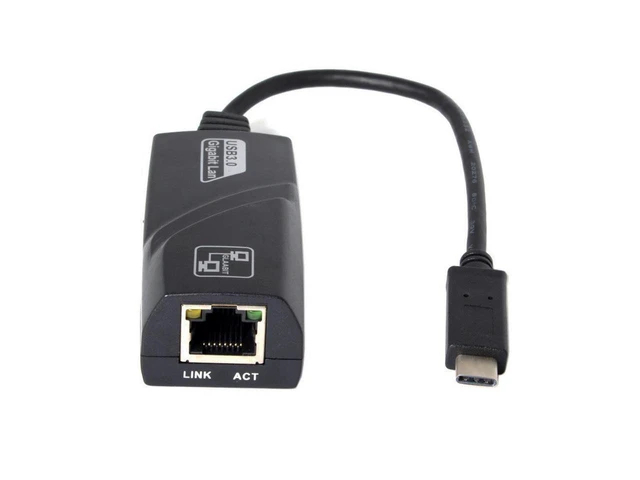 Alt view image 2 of 5 - USB-C to RJ45 Ethernet Adapter USB 3.1 Network Adapter Gigabit LAN Card 10/100/1000Mbps USB-C Male to RJ45 Female External for Desktop Notebook PC Wake-on-LAN Green Ethernet IEEE 802.3AZ