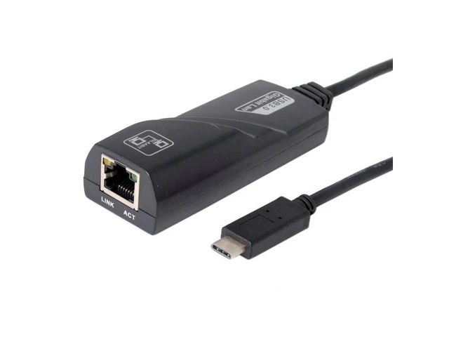 Alt view image 4 of 5 - USB-C to RJ45 Ethernet Adapter USB 3.1 Network Adapter Gigabit LAN Card 10/100/1000Mbps USB-C Male to RJ45 Female External for Desktop Notebook PC Wake-on-LAN Green Ethernet IEEE 802.3AZ