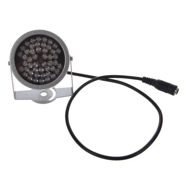 Alt view image 2 of 7 - 48 LED IR Infrared Illuminator Night Vision Light for CCTV Camera Security Lamp 850nm 20 m Outdoor Range Dark-Activated Sensor DC 12V 500mA Aluminum Reinforced Glass 7 cm Diameter