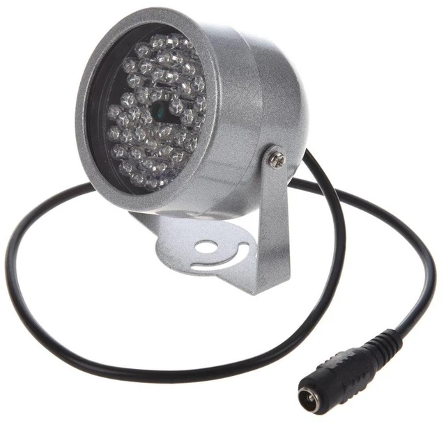 Main image of 48 LED IR Infrared Illuminator Night Vision Light for CCTV Camera Security Lamp 850nm 20 m Outdoor Range Dark-Activated Sensor DC 12V 500mA Aluminum Reinforced Glass 7 cm Diameter