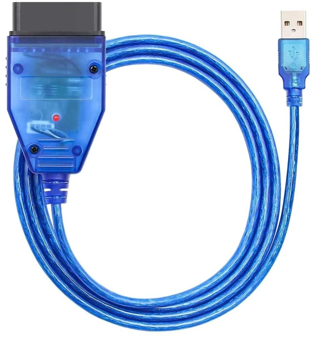 Alt view image 2 of 5 - OBD2 KKL 409.1 Diagnostic Cable USB ECU Interface FT232RL Chip 4-Way Switch Vehicle Fault Code Reader Engine Airbag ABS ESP Windows XP 98 ME 2000 Vista + Windows 7 Software CD Blue 1 Cable + 1 CD