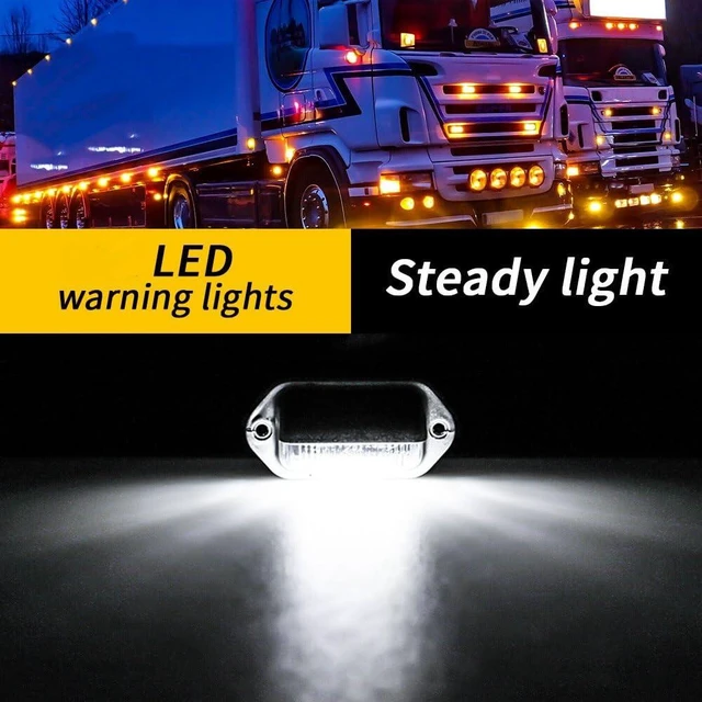 Alt view image 6 of 6 - 6 LED Tail Lamp Side Marker Lights PZD-6LED for Pickups Trucks SUVs Steamships Road Wrecker License Plate Taillights Edge Lights 12-2V 1.8W IP65 6500K Silver Shell 2pcs/pack