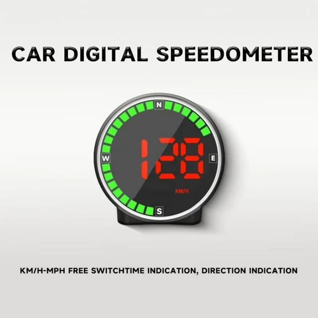 Alt view image 6 of 6 - Car GPS HUD Smart Digital Speedometer Vehicle Speed Display Automotive Dashboard Compass Mode USB Powered KM/H MPH Switch Time and Direction Indicator Universal ABS 130g
