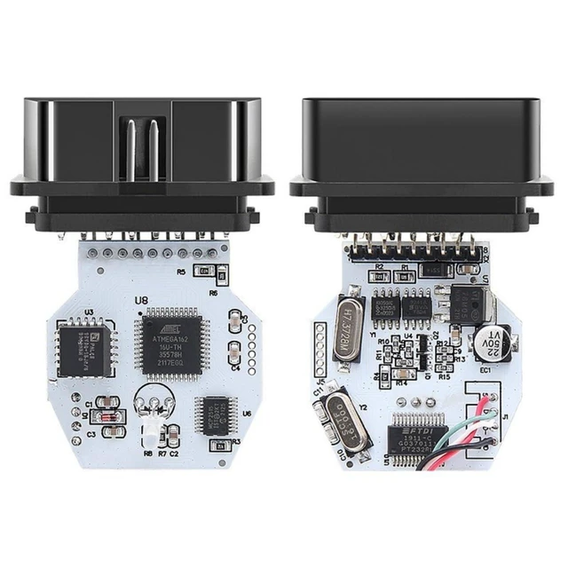 Alt view image 4 of 4 - OBD2 USB Interface Cable Adapter FT232RL K+D CAN with Press Switch for E60 E61 E70 E81 E83 E87 E90 E91 E92 E93 R56 D-CAN PT-CAN K-CAN Read Delete Errors Coding 1 Cable + 1 CD Driver Blue