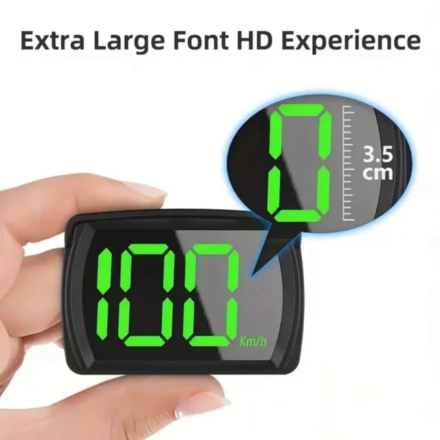Alt view image 2 of 7 - Large Font Car HUD Speed Display MPH Smart GPS Speedometer Plug and Play LED Head Up Display High Definition Accurate Vehicle Speed Indicator for Day and Night Visibility
