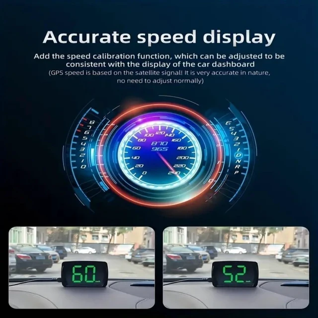 Alt view image 3 of 7 - Large Font Car HUD Speed Display MPH Smart GPS Speedometer Plug and Play LED Head Up Display High Definition Accurate Vehicle Speed Indicator for Day and Night Visibility