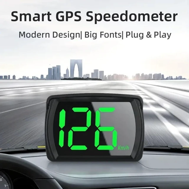 Alt view image 4 of 7 - Large Font Car HUD Speed Display MPH Smart GPS Speedometer Plug and Play LED Head Up Display High Definition Accurate Vehicle Speed Indicator for Day and Night Visibility