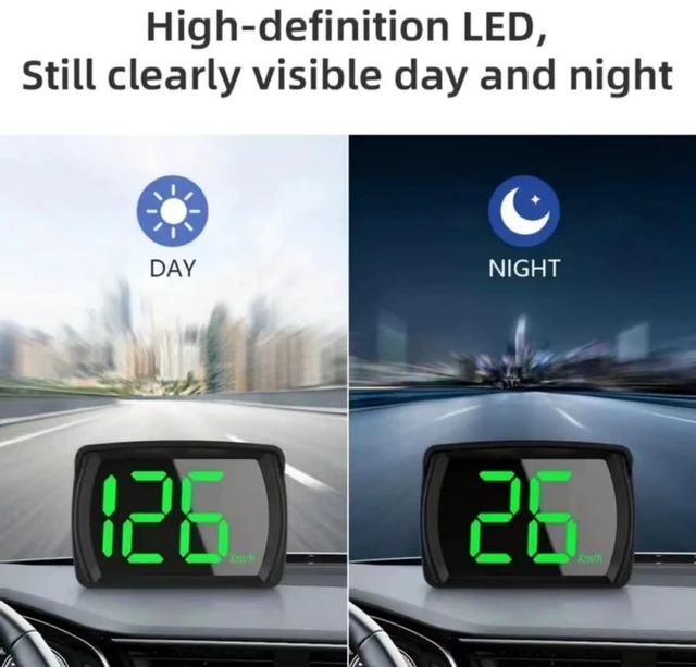 Alt view image 6 of 7 - Large Font Car HUD Speed Display MPH Smart GPS Speedometer Plug and Play LED Head Up Display High Definition Accurate Vehicle Speed Indicator for Day and Night Visibility