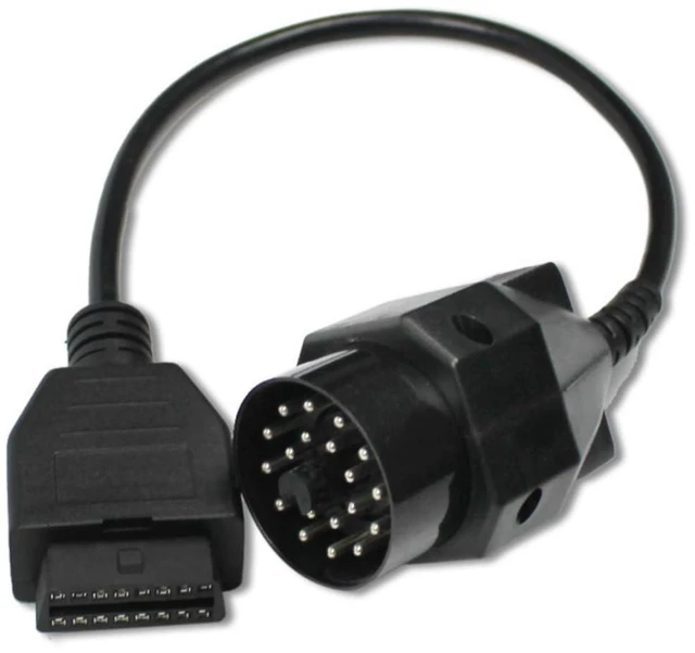 Main image of 20 Pin to 16 Pin OBD1 to OBD2 Adapter Cable OBDII Diagnostic Connector 20-Pin Male to 16-Pin Female Data Link Cable for E30 E36 E34 E39 E38 E53 Vehicles 40cm/15.7in