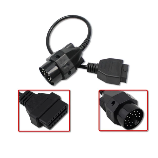 Alt view image 2 of 4 - 20 Pin to 16 Pin OBD1 to OBD2 Adapter Cable OBDII Diagnostic Connector 20-Pin Male to 16-Pin Female Data Link Cable for E30 E36 E34 E39 E38 E53 Vehicles 40cm/15.7in
