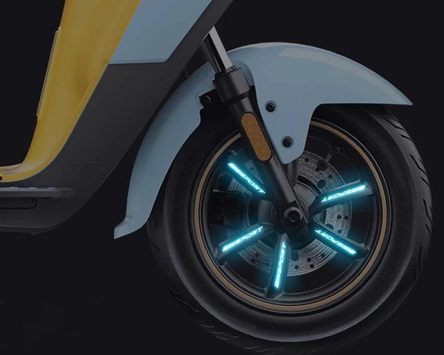 Alt view image 5 of 6 - Car Wheel Hub Reflective Stickers Adhesive Wheel Rim Decals Night Light Sport Accessories for Cars Bicycles and Motorcycles Multicolor 10x7cm 16Pcs/Pack