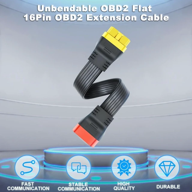 Alt view image 4 of 7 - Flat 16Pin OBD2 Extension Cable Male to Female for X431 V/PRO3/Easydiag OBD2 Port Extension Lead for Car 16Pin Male Female Connection Cable for Extension Use 1.18ft/36cm 1PC