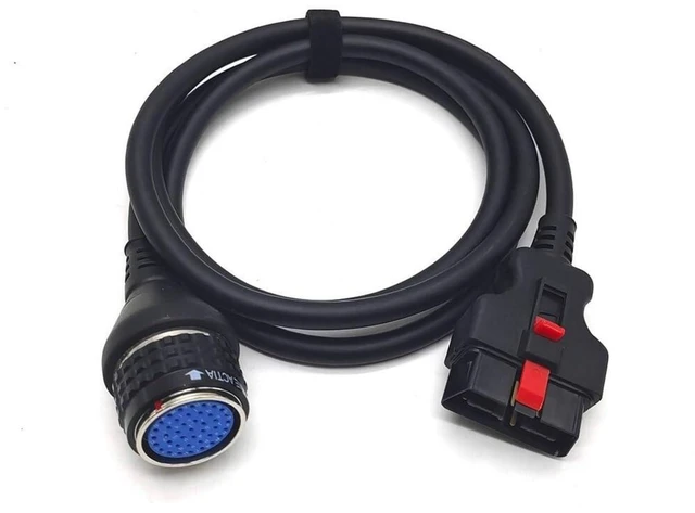 Main image of OBD2 Diagnostic Cable Vehicle Diagnostic Interface Cable SD C4 C5 16-Pin Main Connector Standard OBD-II Gold-Plated Pins Secure Locking Mechanism Vehicle Programming 6-Foot Black