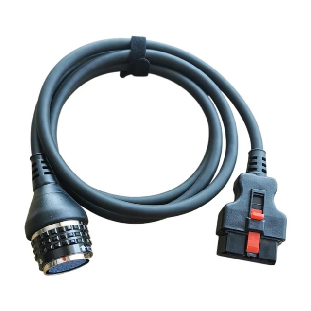 Alt view image 2 of 5 - OBD2 Diagnostic Cable Vehicle Diagnostic Interface Cable SD C4 C5 16-Pin Main Connector Standard OBD-II Gold-Plated Pins Secure Locking Mechanism Vehicle Programming 6-Foot Black