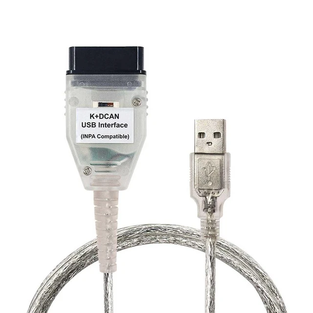 Alt view image 6 of 6 - FT232RL OBD2 Diagnostic USB Interface Cable Adapter K+D CAN Switch K-CAN PT-CAN Error Reading Coding Adaptations Driver Programming E60 E61 E70 E81 E83 E87 E90 E91 E92 E93 R56 White 2-Piece Kit