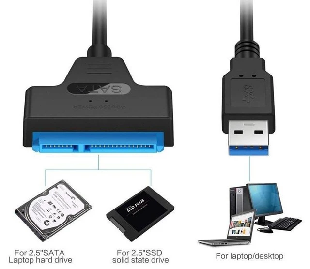 Alt view image 6 of 6 - USB 2.0 SATA Adapter Cable for 2.5/3.5-inch SSD and Mechanical Hard Disk SATA to USB Converter for Desktop Laptop Plug and Play Hard Drive Reader No Driver Required 3.5-inch Hard Drives Require Power