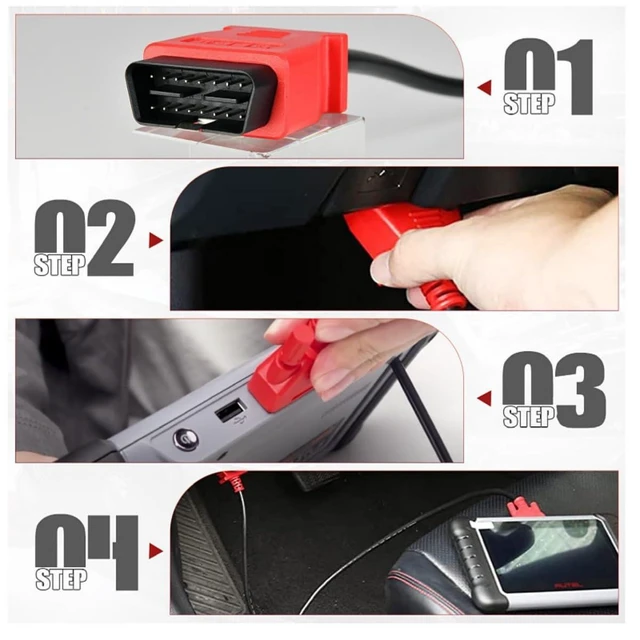 Alt view image 5 of 7 - 16-Pin OBD2 Test Cable Vehicle Diagnostic Cable DB15 Connector for MK808S MK808 MX808S MX808 MP808S MP808 DS808K DS808 DS708 MS906 IM508 IM508S IM508 PRO 908 909 Ultra Series 5.6ft/1.7m