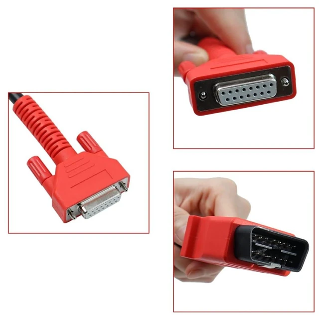 Alt view image 7 of 7 - 16-Pin OBD2 Test Cable Vehicle Diagnostic Cable DB15 Connector for MK808S MK808 MX808S MX808 MP808S MP808 DS808K DS808 DS708 MS906 IM508 IM508S IM508 PRO 908 909 Ultra Series 5.6ft/1.7m