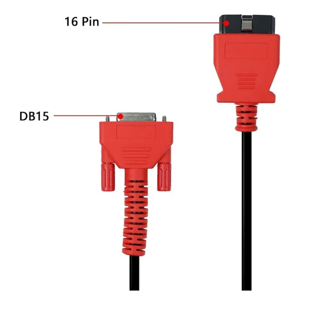 Alt view image 6 of 7 - 16-Pin OBD2 Test Cable Vehicle Diagnostic Cable DB15 Connector for MK808S MK808 MX808S MX808 MP808S MP808 DS808K DS808 DS708 MS906 IM508 IM508S IM508 PRO 908 909 Ultra Series 5.6ft/1.7m