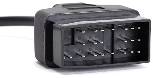 Alt view image 2 of 7 - OBD2 Connector Adapter Cable 22 Pin Male to 16 Pin OBD2 Female OBD Diagnostic Cable for 22 Pin Vehicle Interface 22 Pin to OBD2 16 Pin Connection Converter 0.98ft/30cm