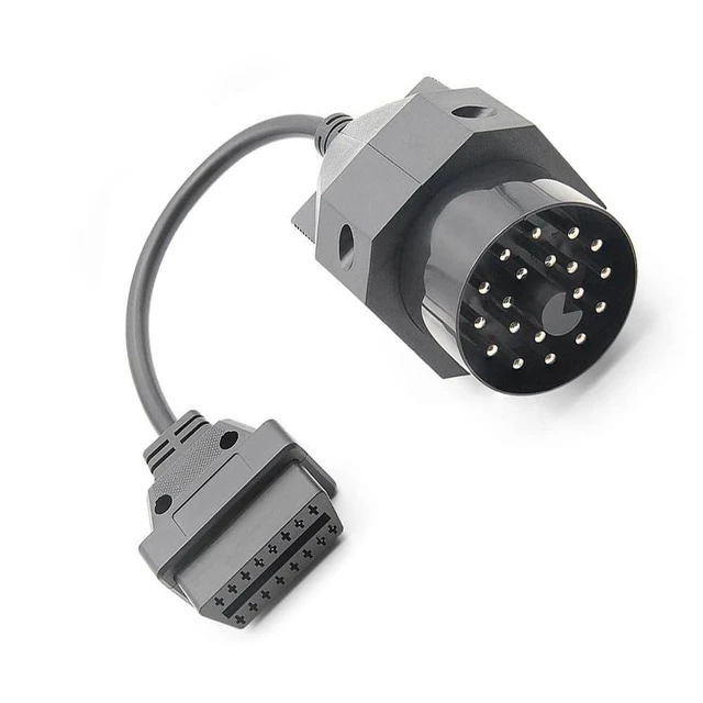 Alt view image 2 of 5 - 20 Pin OBD to 16 Pin OBD2 Adapter Cable Male to Female Round Diagnostic Connector OBDII Data Link Cord for 20 Pin Socket Vehicles Black 25CM Cable Length Excluding Handles 40CM Overall Length 1Pc