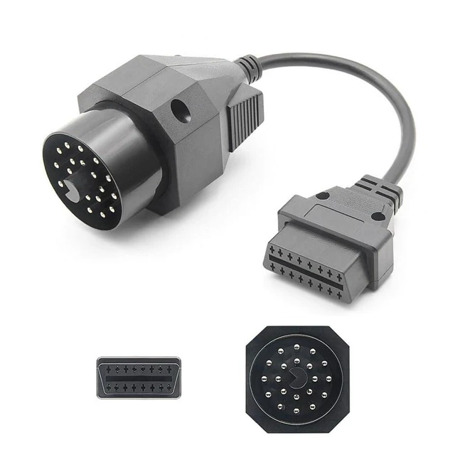 Alt view image 4 of 5 - 20 Pin OBD to 16 Pin OBD2 Adapter Cable Male to Female Round Diagnostic Connector OBDII Data Link Cord for 20 Pin Socket Vehicles Black 25CM Cable Length Excluding Handles 40CM Overall Length 1Pc