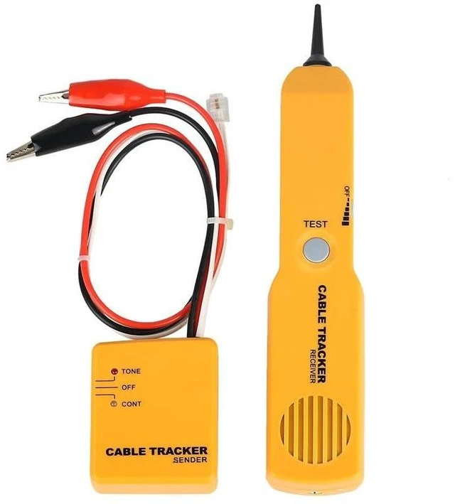 Main image of EM415PRO Cable Tracker Kit Wire Tracer and Circuit Tester RJ11 Short and Open Circuit Finder with Sender and Receiver Audio Tone LED Indicators Alligator Clips and Carrying Case Yellow