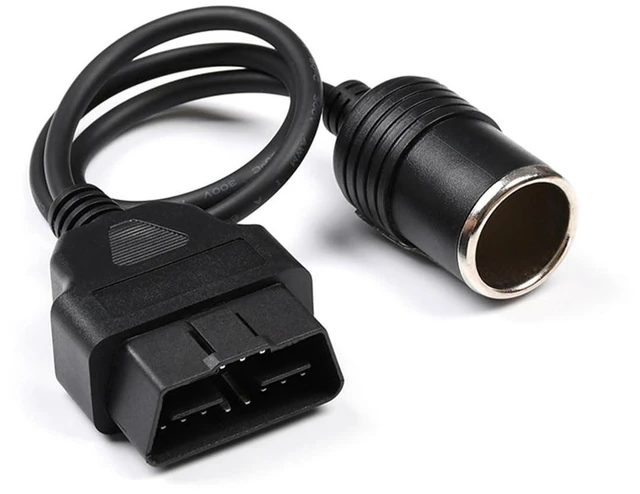 Alt view image 4 of 6 - 16-Pin OBD2 Male to Cigarette Lighter Female Socket Adapter Cable 18AWG Vehicle Power Supply Extension Cord 1.9FT/60cm OBD2 Connector Cable for Car Electronics Diagnostic Tools and 12V Accessories
