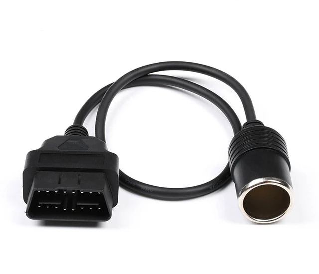 Alt view image 5 of 6 - 16-Pin OBD2 Male to Cigarette Lighter Female Socket Adapter Cable 18AWG Vehicle Power Supply Extension Cord 1.9FT/60cm OBD2 Connector Cable for Car Electronics Diagnostic Tools and 12V Accessories