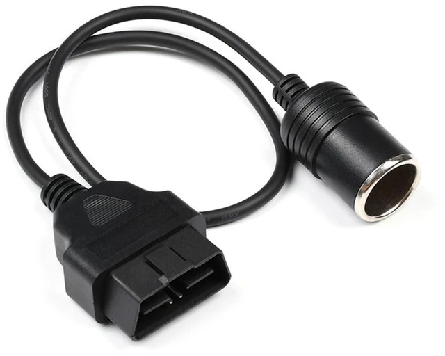 Alt view image 6 of 6 - 16-Pin OBD2 Male to Cigarette Lighter Female Socket Adapter Cable 18AWG Vehicle Power Supply Extension Cord 1.9FT/60cm OBD2 Connector Cable for Car Electronics Diagnostic Tools and 12V Accessories