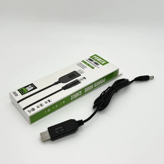 Alt view image 6 of 7 - USB DC 5V to 12V Boost Cable 5.5mm by 2.1mm Male Connector 1A DC Power Supply Cord Model DC5V-12V PVC Voltage Booster Cable for USB Hub USB Lamp USB Fan and USB Speaker Black 1 Meter 1pc