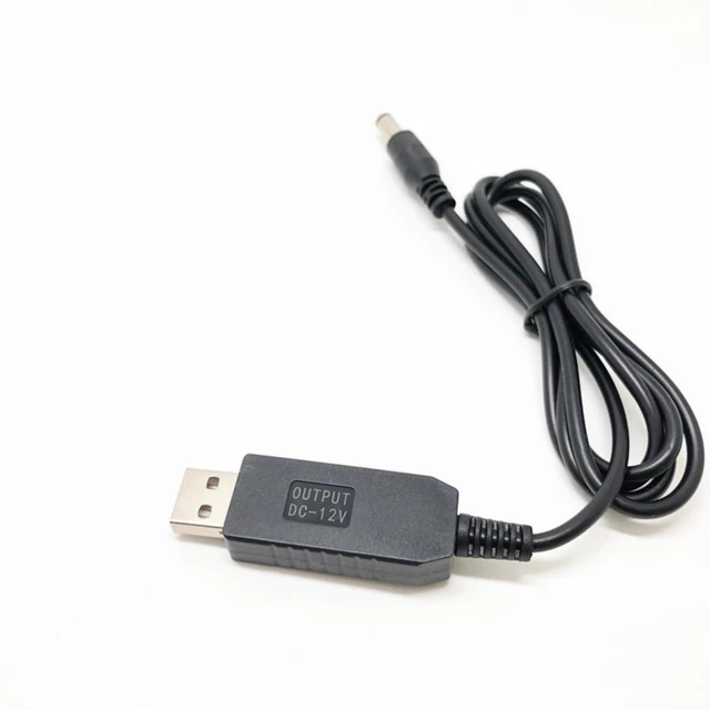 Main image of USB DC 5V to 12V Boost Cable 5.5mm by 2.1mm Male Connector 1A DC Power Supply Cord Model DC5V-12V PVC Voltage Booster Cable for USB Hub USB Lamp USB Fan and USB Speaker Black 1 Meter 1pc